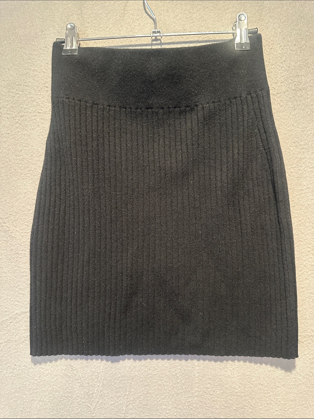 NakedCashmere Black Ribbed Pencil Skirt